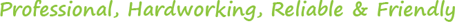 Professional, Hardworking, Reliable and Friendly