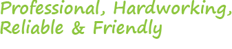 Professional, Hardworking, Reliable and Friendly